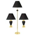 thumbnail image 1 of 3-Piece Ceramic Lamp Set, Floor and Table Lamps, Black finish, 1 of 2