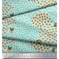 thumbnail image 3 of Soimoi Green Moss Georgette Fabric Bow & Dog Face Cartoon Print Sewing Fabric Yard 42 Inch Wide, 3 of 3
