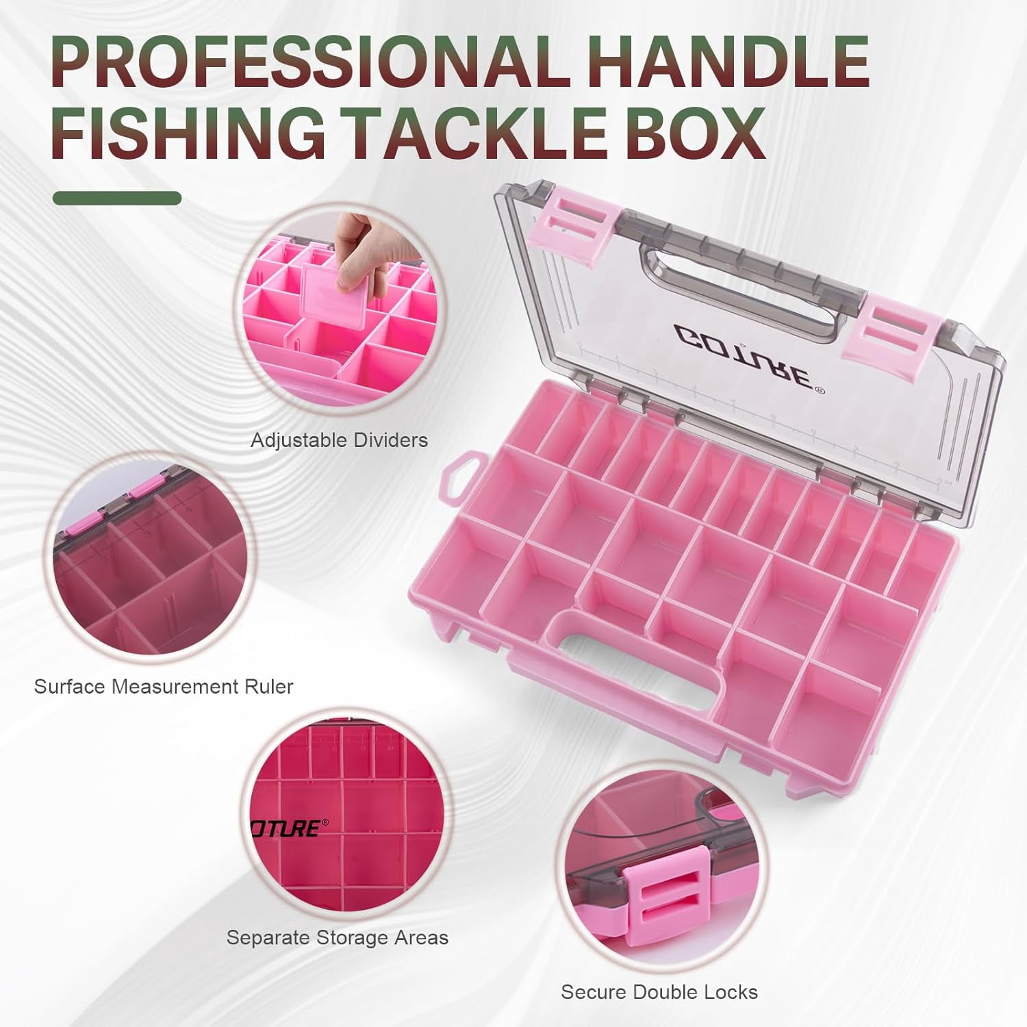 OpenSide Tactical Sling Tackle Bag with 3 3700 Trays Lightweight Fishing Backpack Storage Gear Pink