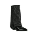 thumbnail image 2 of Wavsuf Womens Dress Shoes Winter Mid Calf with High Heel Black Boots Size 37, 2 of 6