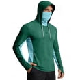 thumbnail image 3 of Inglocry Men's Sun Protection Hoodie with Mask UPF 50+ UV Quick Dry Long Sleeve Shirt Men Rash Guard Performance Fishing Hiking Shirt 2026 Dark Green S, 3 of 5