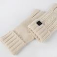 thumbnail image 5 of Beige Winter Gloves for Men Women Christmas Knitted Gloves Polyester Wool Warm Touchscreen Thermal Fleece Stretchy Knit Gloves for Cold Weather Winter Gifts A, 5 of 7