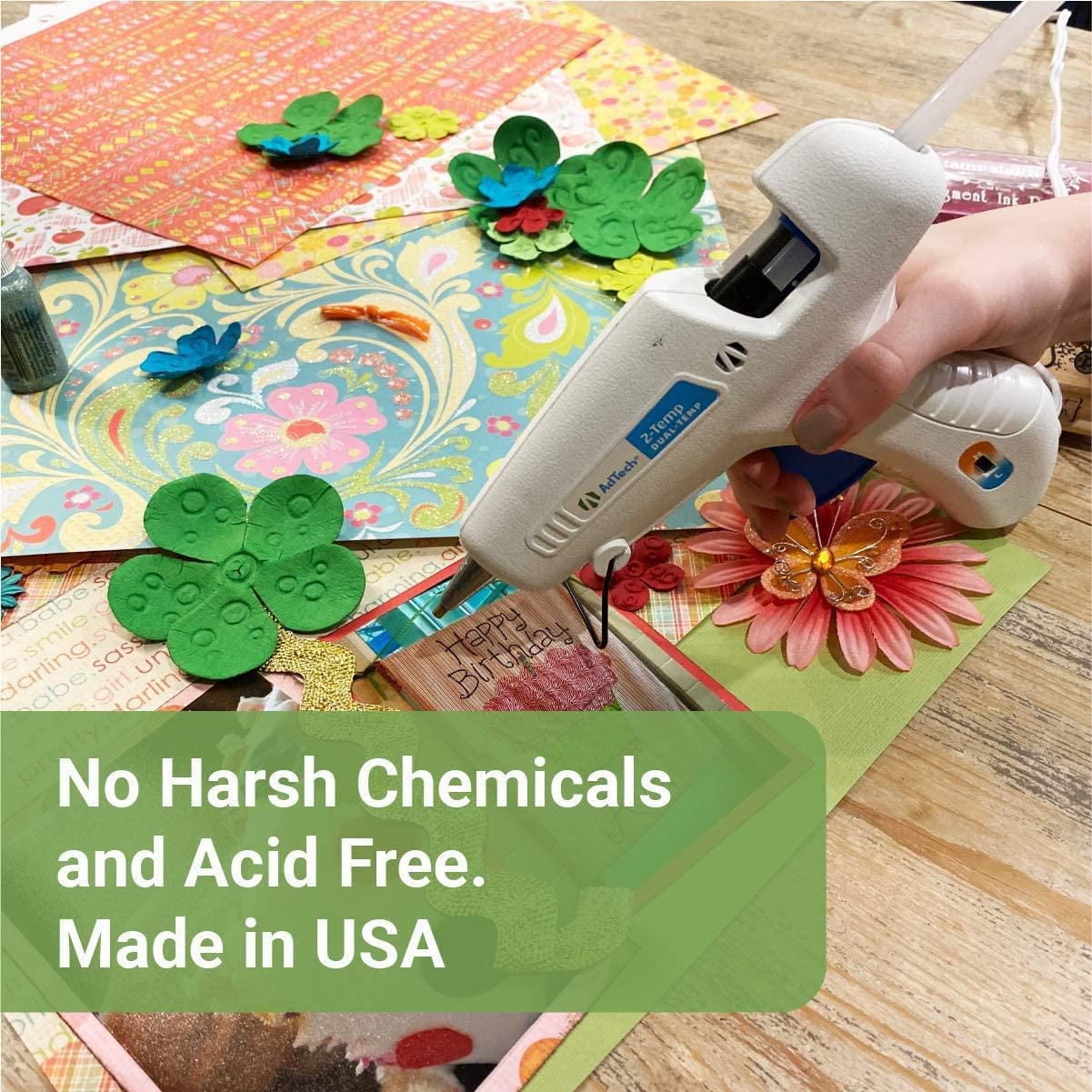 AdTech Crystal Clear Glue Sticks (W220-14ZIP50)  All-Purpose Glue Sticks for Crafting, Scrapbooking & More. Pack of 50, 4 inches Long, 0.44 Inches Diameter