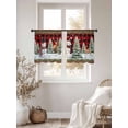 thumbnail image 3 of Christmas Sheer Curtains 45 inches Long, Snowman Elk Pine Tree Leaf Ball Wooden Red Plaid Light Filtering Sheer Window Curtains Rod Pocket Voile Drapes for Bedroom Living Room, 2 Panels 52"W x 45"L, 3 of 6