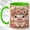 Green, variant on Rose Crown Baby Pig Coffee Mug, Floral Animal Mug, Ceramic 11 oz