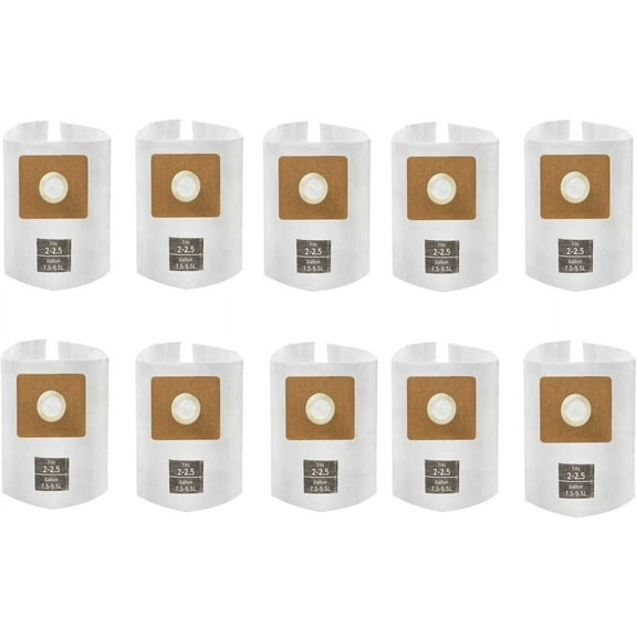 10-Pack 2-2.5 Gallon Collection Bag,90668, Compatible with Shop-Vac 9066800 2-2.5 Gallon Type B All Around HEPA FILTRATION Collection Bag