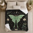 thumbnail image 5 of Celestial Moth Moon Phases Botanical Mystical Celestial Art, Mystical Celestial Art Scene, Warm Flannel Blanket for Sunroom and Reading Nook, Garden Lovers Housewarming Gift, Celestial Home Decor, 5 of 9