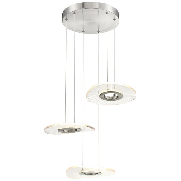 George Kovacs Light Ray 17" Wide Brushed Nickel LED Multi Light Pendant