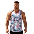 thumbnail image 2 of Beach Tank Tops for Men Summer Casual Crewneck Sleeveless Shirt Hawaii Tropical Vacation Tops, 2 of 5