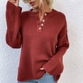 thumbnail image 6 of IROINNID Reduced Womens Sweater Round Neckline Pullover Sweater Solid Color Casual Mid-Length Long Sleeve Sexy Tops Blouse, 6 of 9