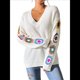 thumbnail image 2 of Suéteres de Punto de Larga con Estampado Floral Bohemio Clásico para Mujer, Estilo Informal, para Otoño e Invierno 2025. L, 2 of 10