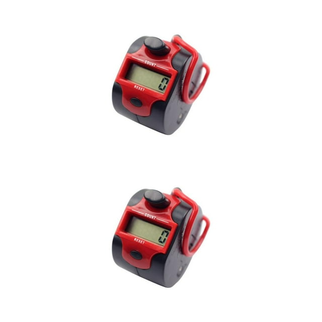 Ruiboury Compter Compteur Ligne Clickers 5 Chiffres Manuel Numérique Énumérateur LCD Outil de Comptage de Tricot Fournitures Rouge 2Set