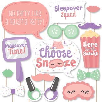 Pancakes & Pajamas Birthday Banner Set - Sleepover Party Decor For Teen Girls, Pre-Strung Photo Backdrop