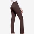 thumbnail image 5 of Frostluinai Flare Leggings for Women Long Straight Suit High Elastic Waisted Business Work Leggings Slim Fit Solid Color Comfy Length Pants with Pockets, 5 of 8
