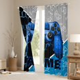 thumbnail image 3 of Feelyou Video Gamer Boy Blackout Curtains Set of 2 (52x84 Each), Blue Gamepad Modern Gaming Window Curtains, Honeycomb Abstract Curtains and Drapes, Blackout Curtains Room Decor, 3 of 6