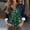 Green-B, variant on Women's Christmas Snowflake Print Button-Down Blouse, Long Sleeve Gradient Loose Casual Shirt Top Gray 2XL