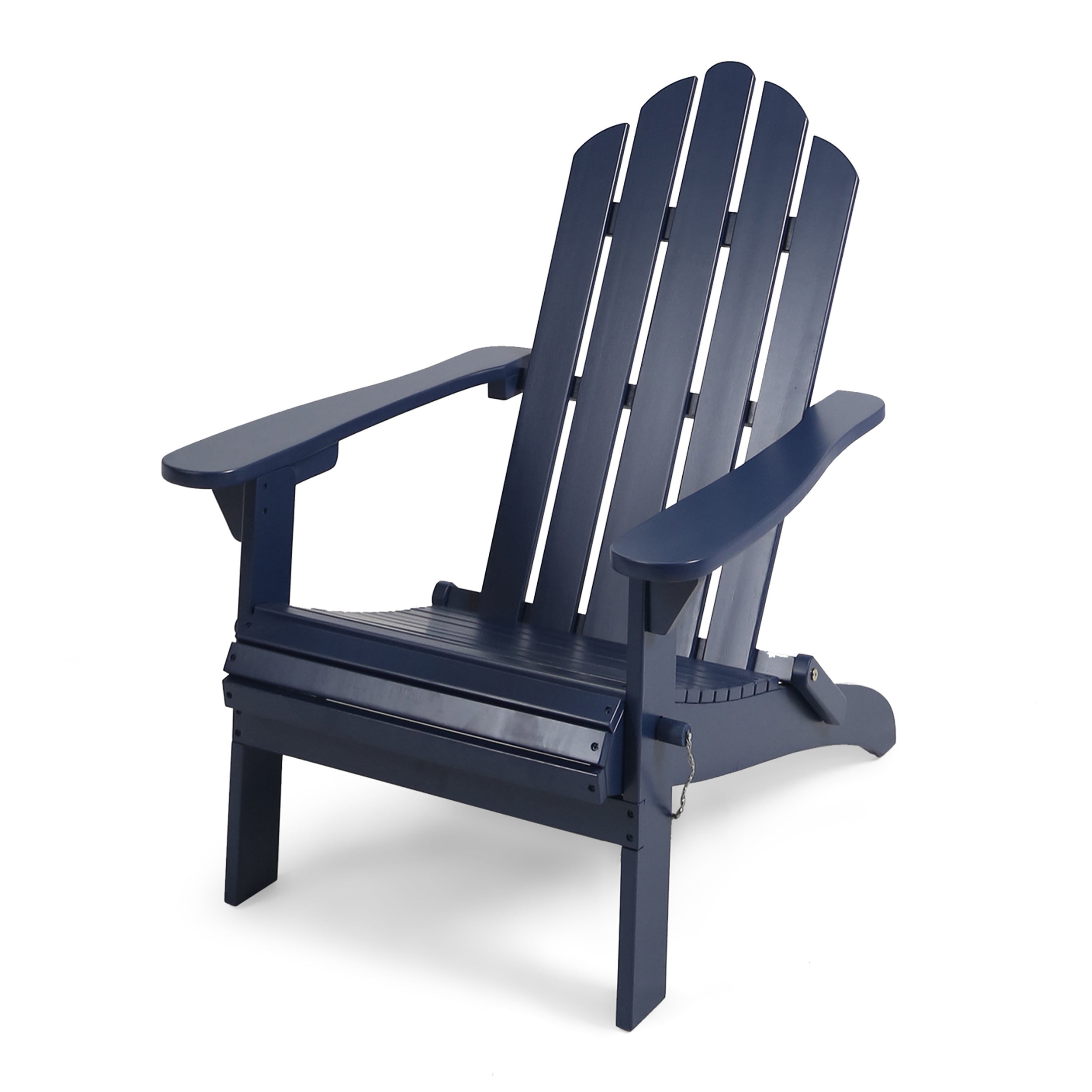 Blue Wood Foldable Adirondack Chair - 37.00 in Height, 35.50 in Width for Patio, Deck, or Garden Seating