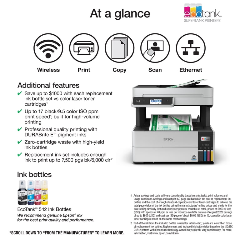 Epson, EcoTank Pro ET-5150 Wireless All-in-One Supertank Printer