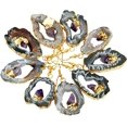 thumbnail image 3 of Pendientes colgantes de cristal Drusy JAMW de geoda de cuarzo para mujer, 3 of 3