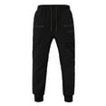 thumbnail image 3 of OSOLU Men's Solid Color Sports Sweatpants Pants Lace Up Casual Pants Men's Sports Sweatpants Pants Trousers Everyday Comfort Versatile Bottoms, 3 of 9