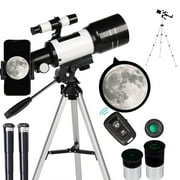Telescope for Adults Astronomy, 70mm Aperture Refractor Telescopes (15X-150X) for Astronomy Beginners,Portable Travel Telescope with Phone Adapter & Wireless Remote, Astronomy Gifts for Kids