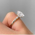 thumbnail image 3 of solitaire jewels3.75CT Oval Moissanite Hidden Halo Engagement Ring For Women, 10K White Gold, 3 of 5