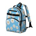 thumbnail image 2 of Daisy Pioneer Flower Blue Pattern Cute School Backpack Bag for School with Padded Back and Adjustable Shoulder Straps 15.25"x11.5"x5.25", 2 of 5