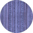 thumbnail image 1 of Ahgly Company Machine Washable Indoor Round Abstract Blue Modern Area Rugs, 6' Round, 1 of 4