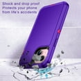 thumbnail image 5 of I-HONVA Compatible with iPhone 15 Case,3-Layer Military Grade Drop Protection Anti-Slip Bumper Rugged Shockproof Dustproof Protection 6.1 inch Phone Case,Purple Pink, 5 of 7