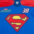 thumbnail image 3 of DC Comics Justice League Superman Mesh Hockey Jersey Long Sleeve T-Shirt Toddler to Big Kid, 3 of 5