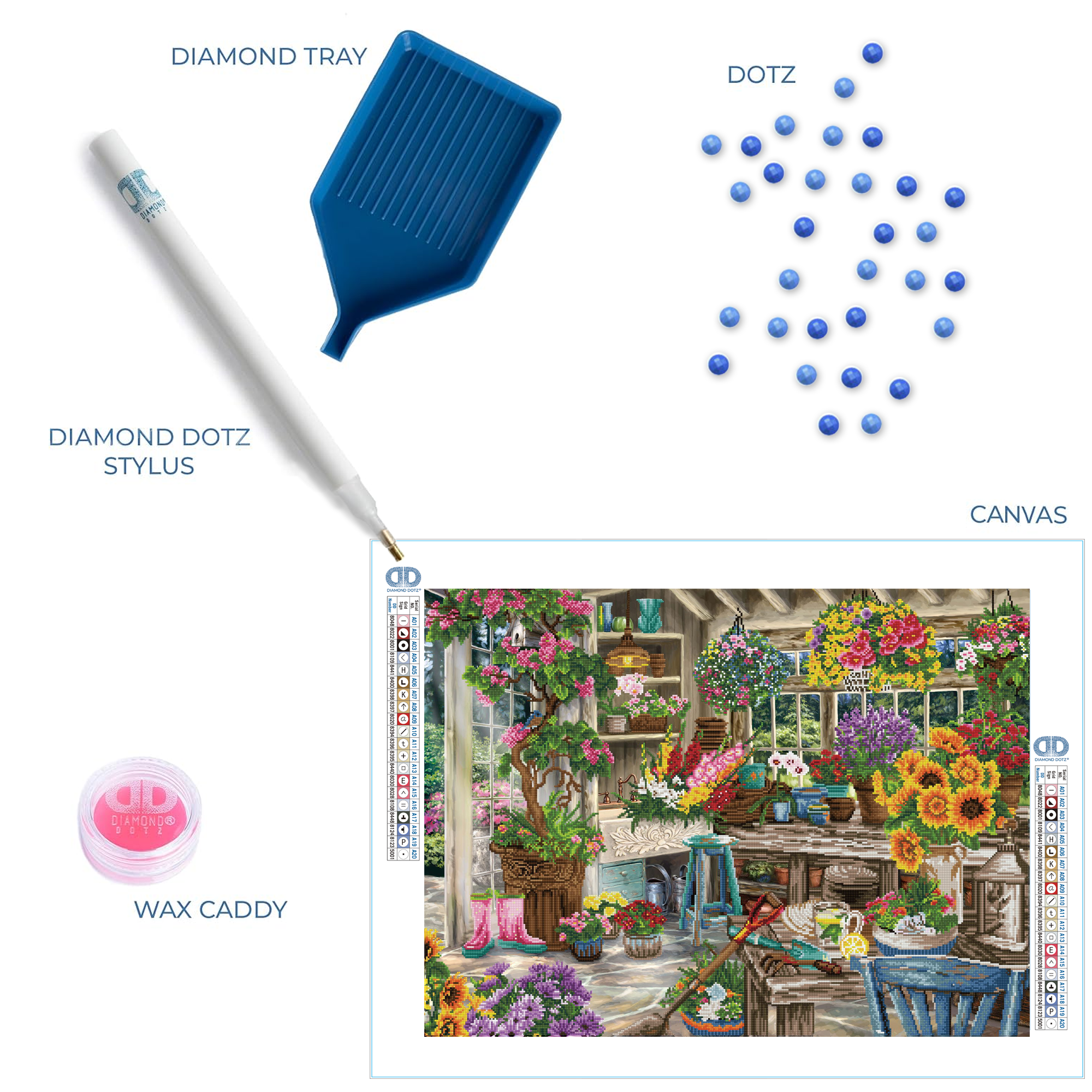 Diamond Dotz  Gardener's Paradise Floral  Diamond Painting Kits for Adults - Diamond Art Kits a Relaxing Creative Craft Kit with Dotz Gems 29.1"x39.4"