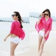 thumbnail image 3 of Prolriy Scarf for Women Chiffon Beach Cover Up Swimsuit Kimono Cardigan Shawl Beach Wrap Cover Up Shawl Scarf Hot Pink, 3 of 3