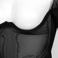 thumbnail image 4 of Top corto con aros y malla transparente para mujer, camiseta de manga larga con copa abierta, camisetas de leotardo transparente, lencería, disfraces para discoteca, 4 of 5