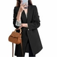 thumbnail image 5 of Hauts Décontractés pour Femmes Mode Féminine Décontractée Manteau Haut Uni à Manches Longues avec Col Rabattu et Boutons Hauts de Bureau Décontractés pour Femmes, 5 of 5