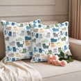 thumbnail image 5 of 2 Pack Outdoor Waterproof Throw Pillow Covers,Cartoon Cat Seamless Decorative Square Pillow Case Patio Pillowcases for Chair Couch Sofa 16x16in, 5 of 9