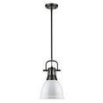 thumbnail image 3 of Yep by Golden Lighting Duncan 1-light 9in Rod Hung Pendant in Matte Black and White shade, 3 of 3
