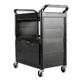 thumbnail image 4 of Rubbermaid Commercial Utility Cart With Locking Doors, Two-Shelf, 33.63w x 18.63d x 37.75h, Black -RCP345700BLA, 4 of 8