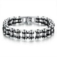 thumbnail image 1 of Men's Stainless Steel Bracelet 12mm Width Bike Motorcycle Chain Link Bracelets Silver/Black/Gold Tone, 1 of 3