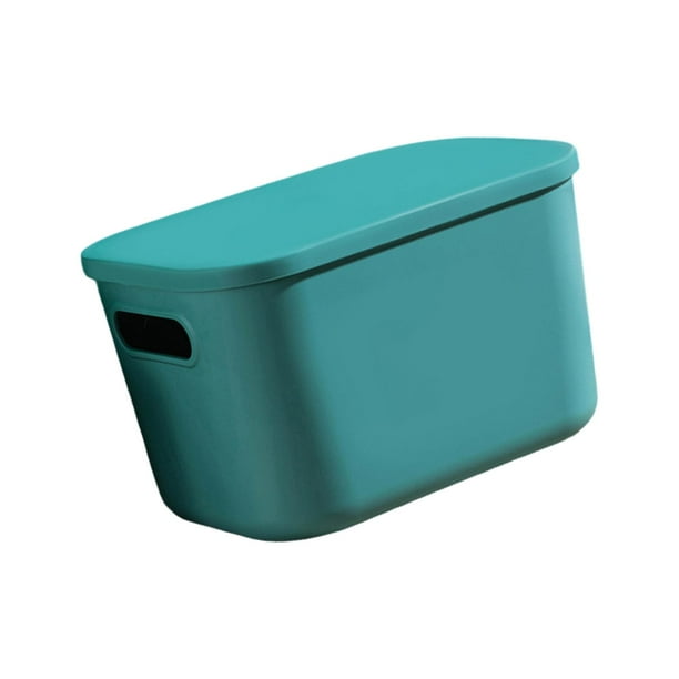 Caja de almacenamiento para el hogar, contenedor de almacenamiento con tapa, organizador de ropa decorativo para armario. 18x26x16cm Verde