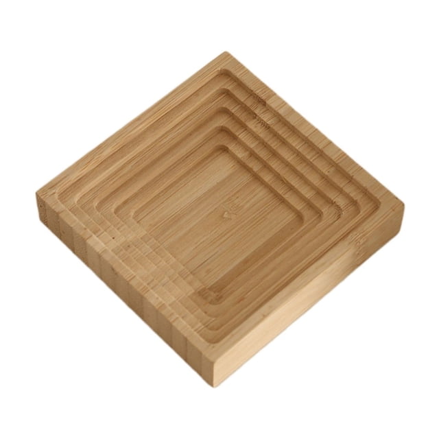 Wooden Desktop Tray for Storage and Aromatherapy Use – 10 cm x 10 cm x 2 cm Natural Finish Rectangular Tray