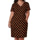 thumbnail image 2 of Vestido de lunares anaranjados en negro para mujer vestido de lujo con bolsillos vestido de fiesta informal de lujo, 2 of 6