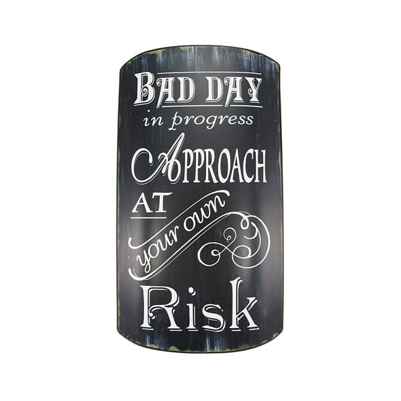 Zeckos Distressed Finish Retro BAD DAY IN PROGRESS Metal Sign