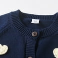 thumbnail image 5 of hengsof Baby Girls and Toddlers Long Sleeve Knitted Button Cardigan, Heart Print Top, 5 of 7