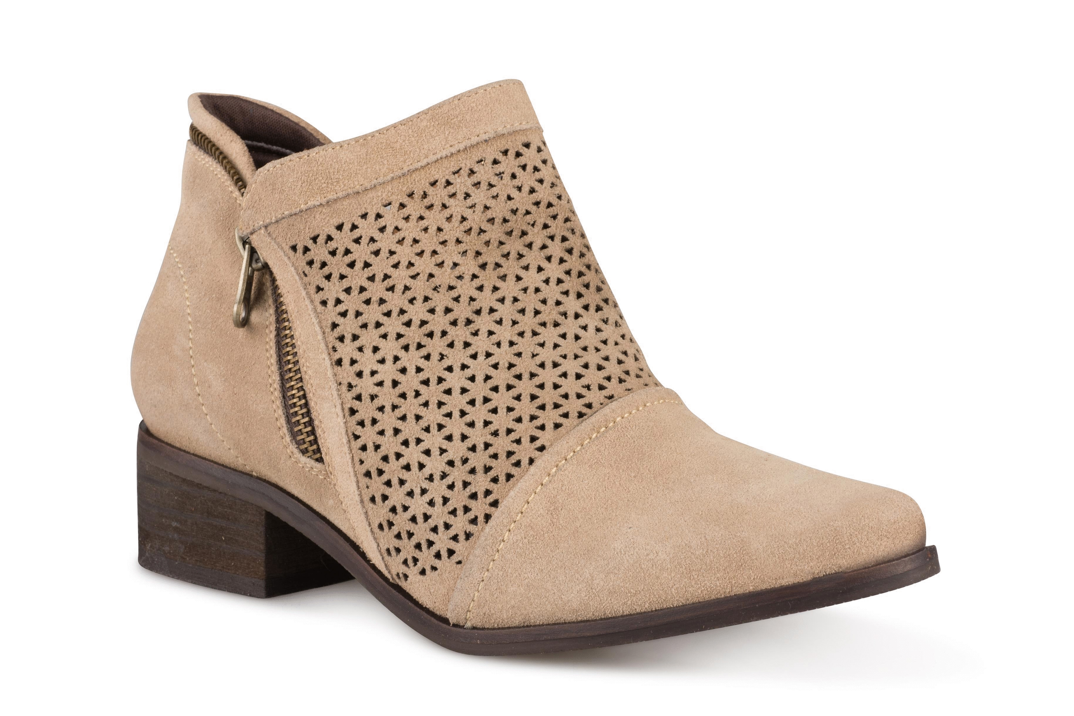 Klub Nico Zayna Bootie Taupe Nude Leather Pointed Toe Western Ankle Boots
