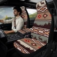 thumbnail image 2 of Xixirimido Car Seat Covers Front Seats Only with Belt Covers Armrest Box Cover 5Pcs Set for SUV Sedan Van Truck PU Leather Seat Protector Automotive Accessories, Ethnic Tribal Forest, 2 of 8