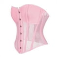 thumbnail image 4 of BYHONG Festival Women Elegant Vintage Cap Sleeves Brocade Bustier Corset Top Pink M, 4 of 4