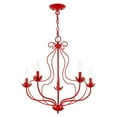 thumbnail image 3 of 42905-72 Livex Lighting Katarina - 5 Light Chandelier In Transitional Style-23 Inches Tall and 23 Inches Wide-Shiny Red Finish    -Traditional, 3 of 8