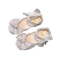 thumbnail image 3 of LNMQLPDBS Toddler Girl Shoes Glitter Sequins Bow Decoration Performance Dance Shoes for Girls Pearl Shining Kids Princess Shoes Dress Shoes for Party and Wedding Beige 29, 3 of 6