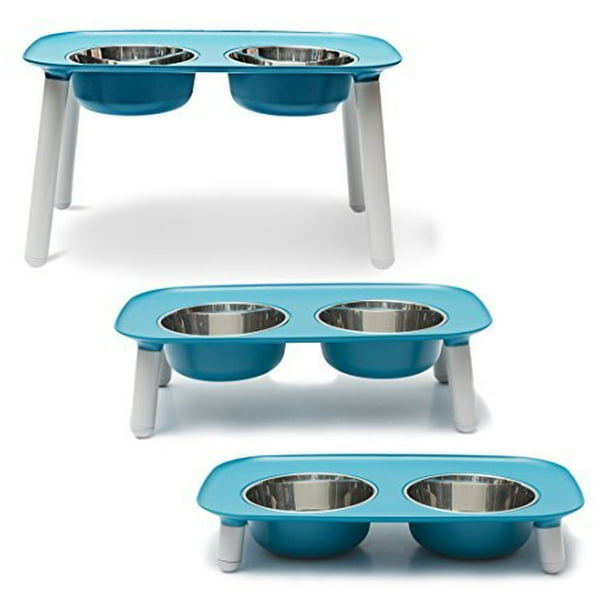 Messy Mutts Elevated Double Dog Feeder with Removable Stainless Steel