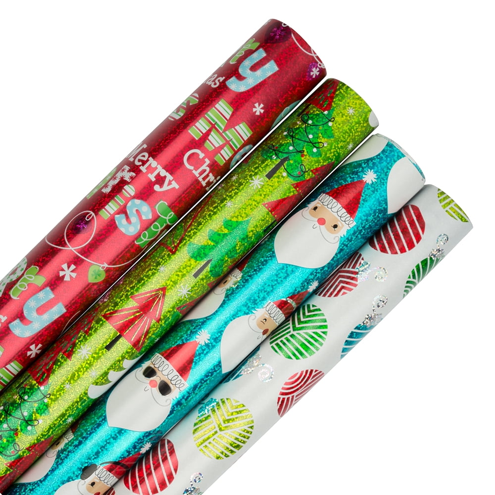 Christmas Wrapping Paper Rolls JAM Assorted Gift Wrap, Christmas Wrapping Paper, 100 Sq Ft Total